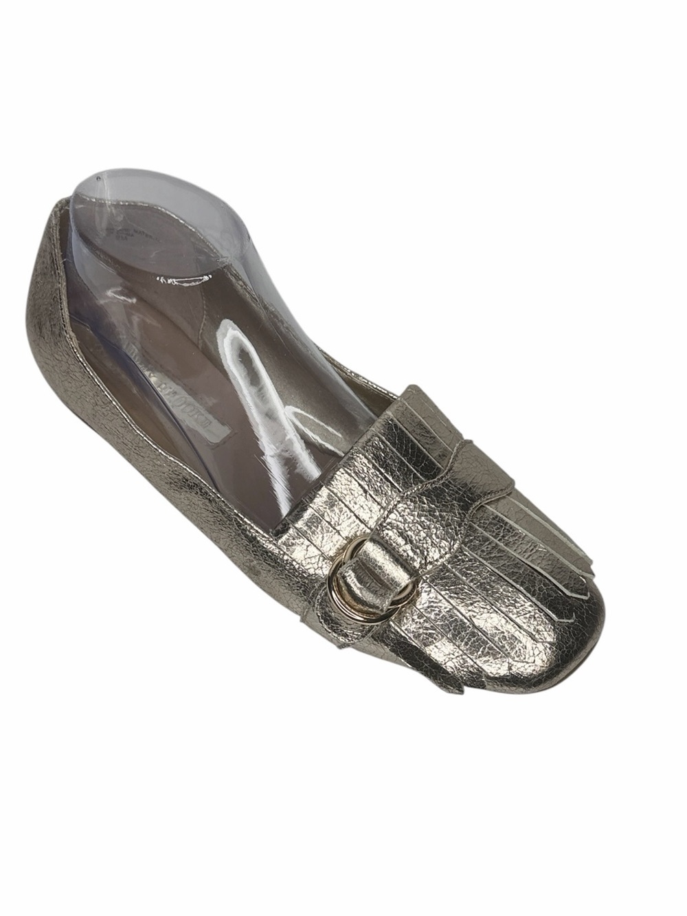 Audrey Brooke Metallic Gold Fringe Loafer Flats